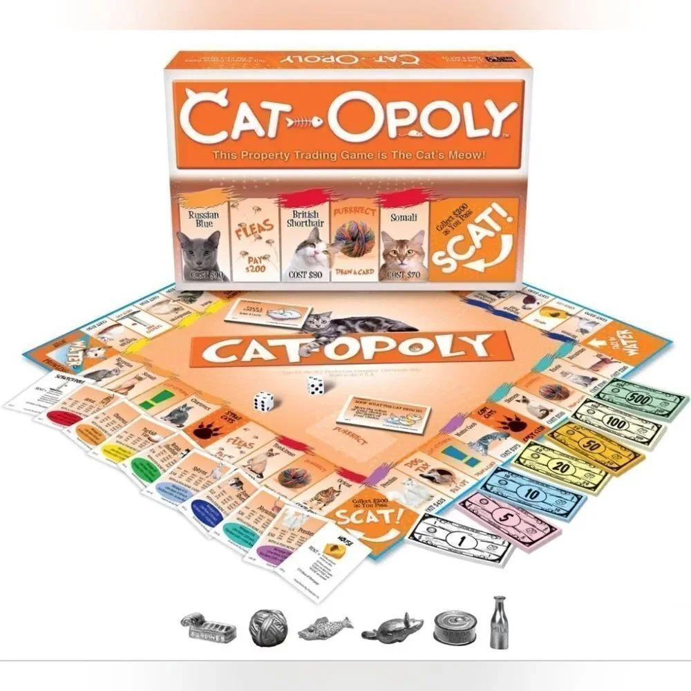 🩵Cat-Opoly 2007 Edition Board Game